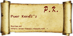 Puer Kenéz névjegykártya